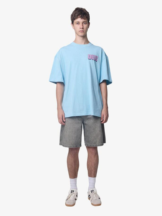 Image of T-Shirts. Productname: Deus Primitive Fuel Tee in Sky Blue colour by brand - Deus