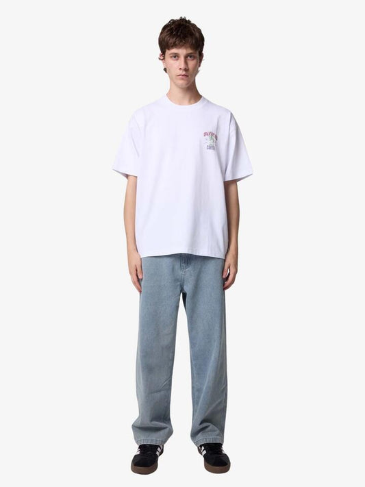 Image of a model wearing Tops. Productname: Weekend Cartel Psycho Wizard Tee in WHITE colour by brand - Weekend Cartel