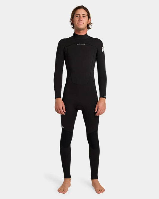Image of a model wearing Tops. Productname: Quiksilver - Mens Prologue+ 3/2Mm Back Zip Gbs Wetsuit - Black - in Black colour by brand - Quiksilver
