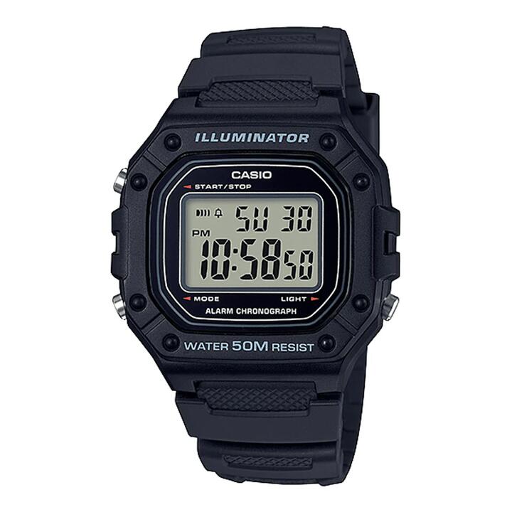 Image of Watches. Productname: Casio Digital Black Tone Watch W218H-1A in Watch colour by brand - Casio