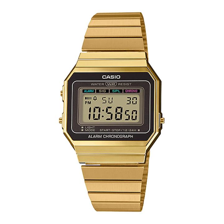 Image of Watches. Productname: Casio Vintage Digital Gold Tone Watch A700WG-9A in Watch colour by brand - Casio