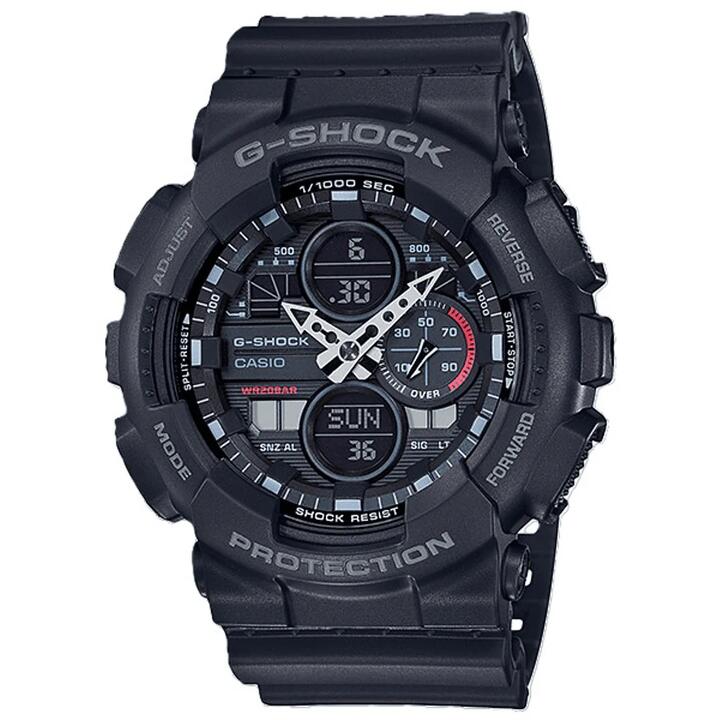 Image of Watches. Productname: Casio G-Shock Analog-Digital Black Watch GA140-1A1 in Watch colour by brand - Casio G Shock