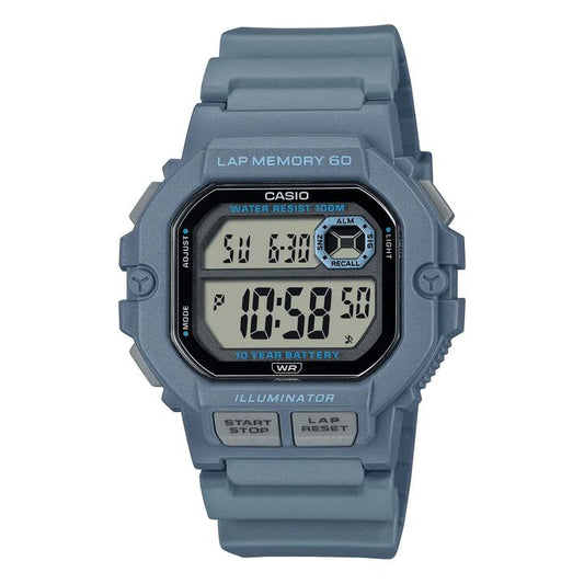 Image of Watches. Productname: Casio Vintage Digital Blue Watch WS1400H-2A in Watch colour by brand - Bevilles