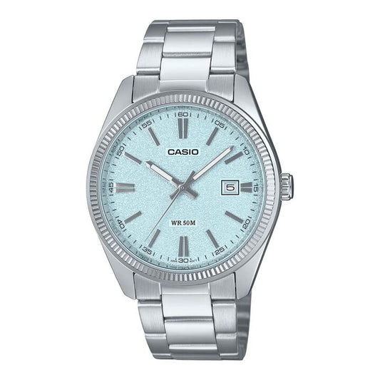 Image of Watches. Productname: Casio Vintage Analogue Silver Tone Watch MTP1302DA-2A2 in Watch colour by brand - Bevilles