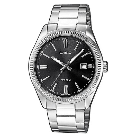 Image of Watches. Productname: Casio Vintage Analogue Silver Tone Watch MTP1302PD-1A1 in Watch colour by brand - Bevilles