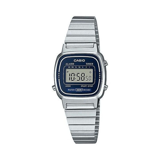 Image of Watches. Productname: Casio Vintage Digital Silver Watch LA670WA-2D in Watch colour by brand - Bevilles