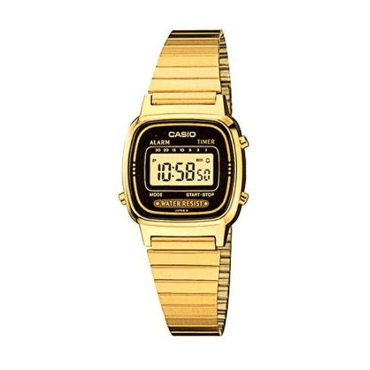 Image of Watches. Productname: Casio Vintage Digital Gold Watch LA670WGA-1UR in Watch colour by brand - Bevilles