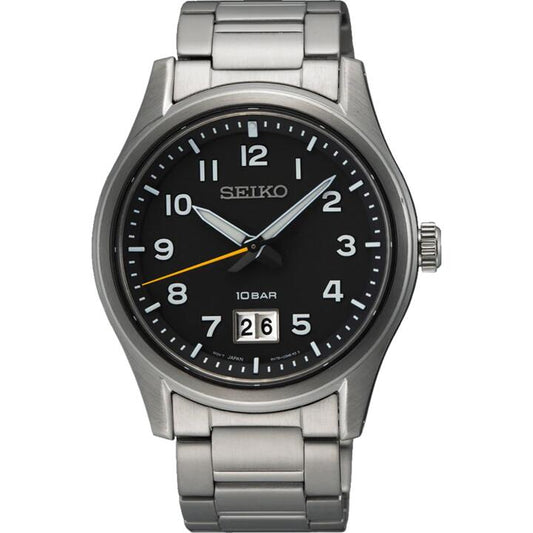 Image of Watches. Productname: Seiko Coutura Black and Silver Tone Watch SUR569P in Watch colour by brand - Seiko