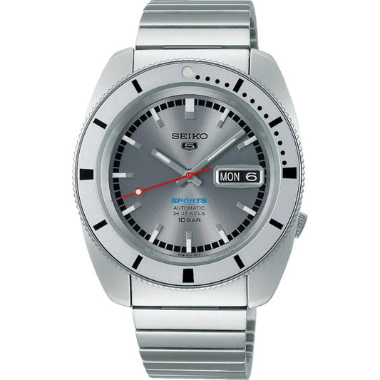 Image of Watches. Productname: Seiko Automatic 1968 5 Sports Silver Tone Watch SRPL03K in Watch colour by brand - Seiko