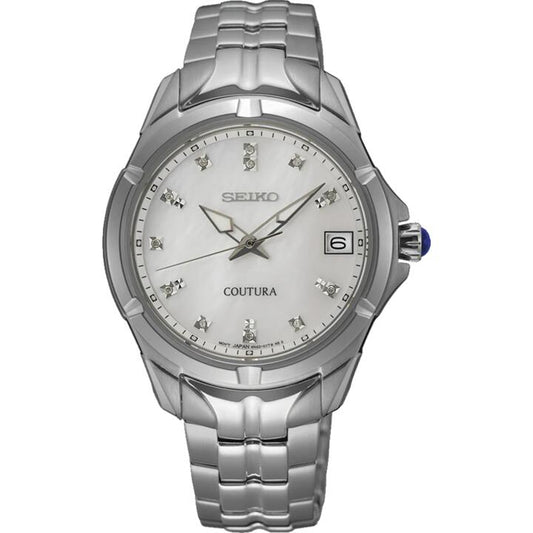 Image of Watches. Productname: Seiko Coutura Analogue Silver Tone Watch SUR593P in Watch colour by brand - Seiko