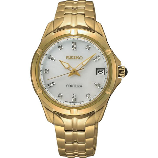 Image of Watches. Productname: Seiko Coutura Analogue Gold Tone Watch SUR596P in Watch colour by brand - Seiko