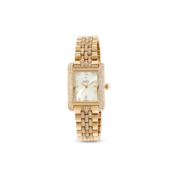 Image of Watches. Productname: Roberto Carati Marseille Crystal Set Gold Tone Watch in Watch colour by brand - Roberto Carati