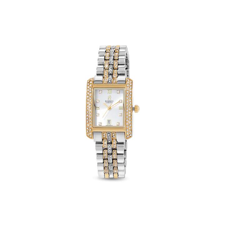 Image of Watches. Productname: Roberto Carati Marseille Crystal Set Two-Tone Watch in Watch colour by brand - Roberto Carati