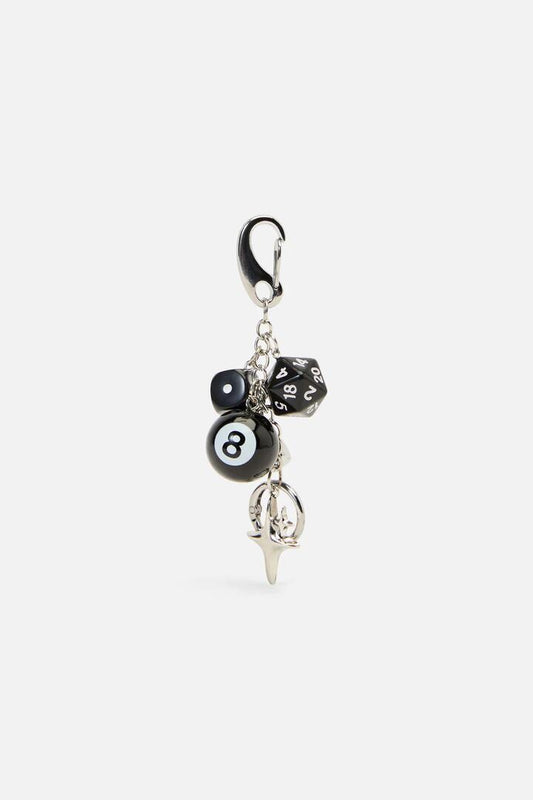 Image of Charms. Productname: Try Your Luck Bag Charm in Black colour by brand - Dangerfield