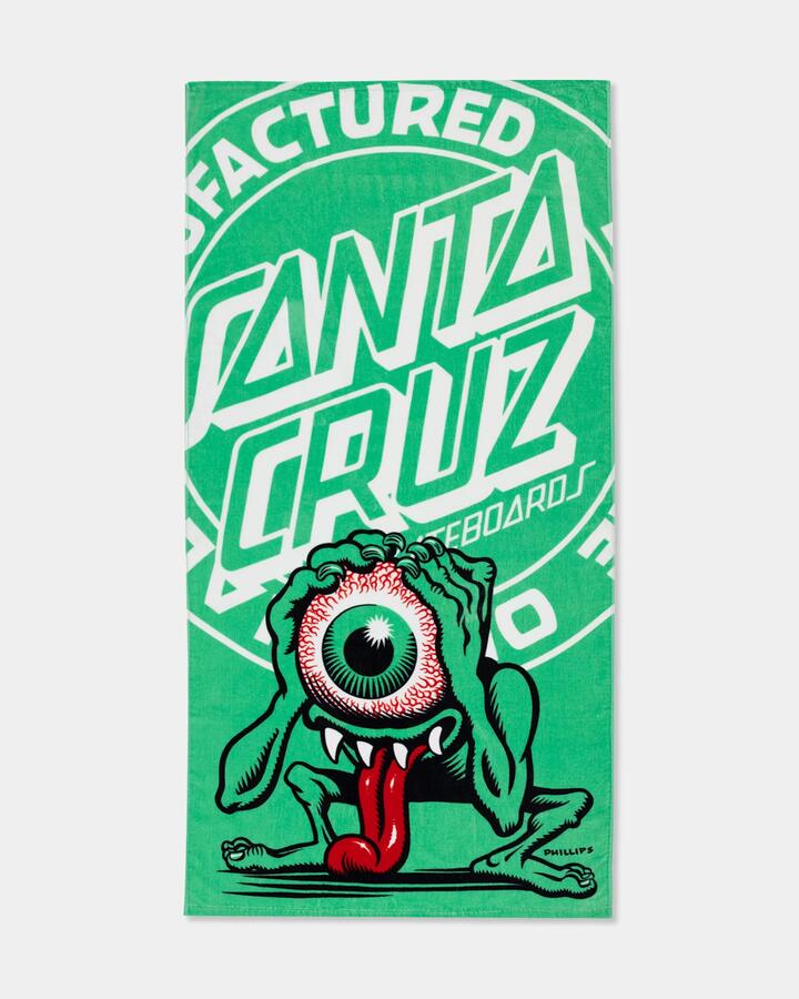 Image of Accessories. Productname: santa Cruz Eyegore Towel Light Green - in Light Green colour by brand - santa Cruz