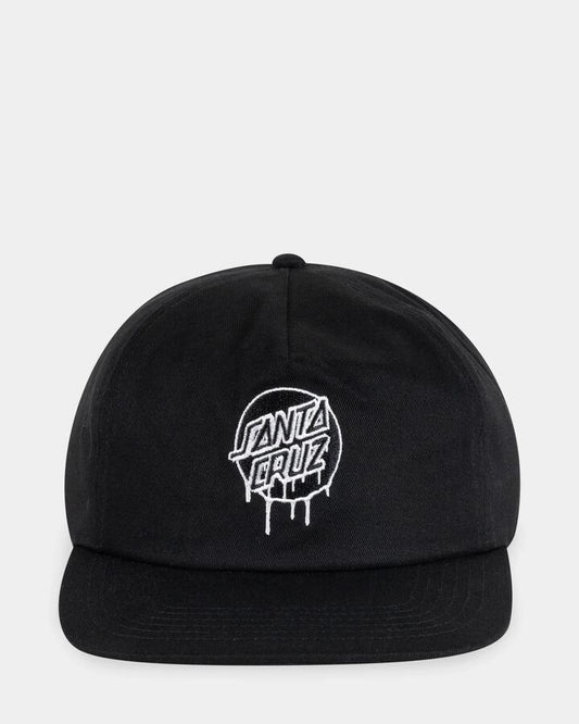 Image of Hats. Productname: santa Cruz - Mens Drip Dot Snapback Cap - Black - in Black colour by brand - santa Cruz