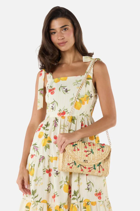 Image of Bags. Productname: Cherry Straw Bag in Natural colour by brand - Princess Highway