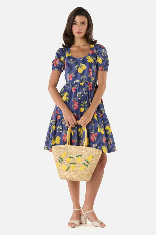 Image of Bags. Productname: Lemons Straw Bag in Natural colour by brand - Princess Highway