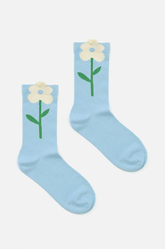 Image of Socks. Productname: Blue Stem Flower Socks in Blue colour by brand - Princess Highway
