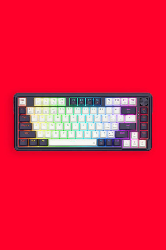 Image of Computer Accessories. Productname: Redragon K673CPG RGB Pro White 75% Gasket Wireless Mechanical Keyboard in White colour by brand - REDRAGON