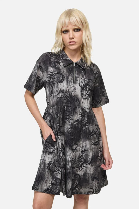 Image of Dresses. Productname: Scorpius Print Dress in Grey colour by brand - Dangerfield