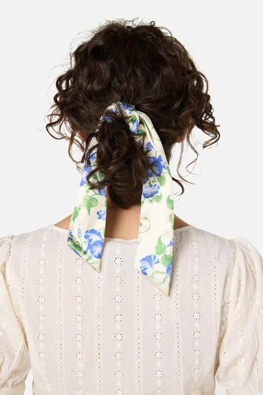 Image of Hair Accessories. Productname: Morning Glory Scrunchie Scarf in Cream colour by brand - Princess Highway