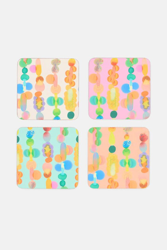 Image of Kitchen & Dining. Productname: Rainbow Drops Coaster Set 4 in Print colour by brand - Gorman