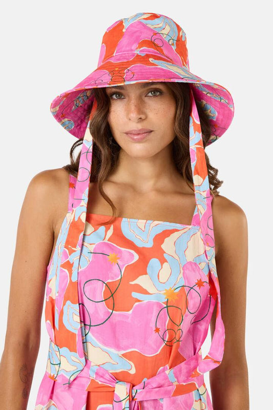 Image of Hats. Product name - Fleur Rosa Sunhat in Print colour by brand - Gorman