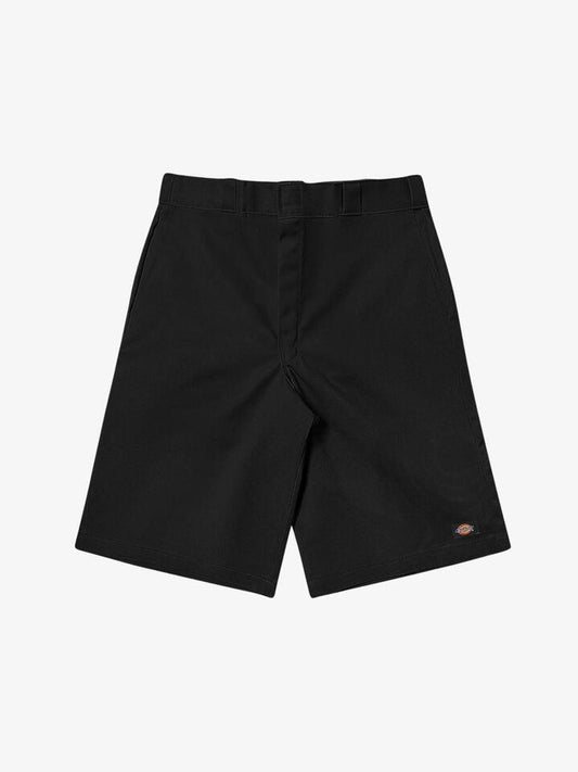 Image of a model wearing Shorts. Productname: Dickies 13inch Loose Fit Shorts in Black colour by brand - Dickies