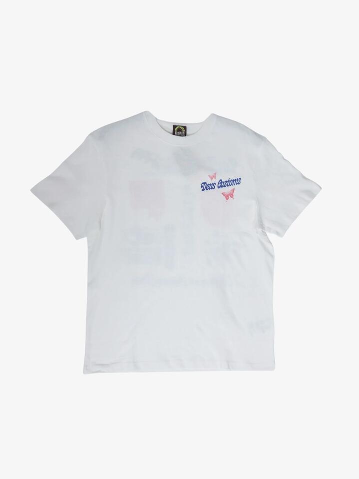 Image of T-Shirts. Productname: Deus Slapstick Tee in Vintage White colour by brand - Deus
