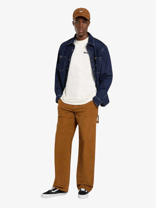 Image of a model wearing Tops. Productname: Dickies Industrial Zone Tee in Egret colour by brand - Dickies