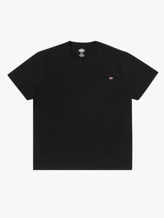 Image of a model wearing Tops. Productname: Dickies Heavy Jersey Pocket Tee in Black colour by brand - Dickies
