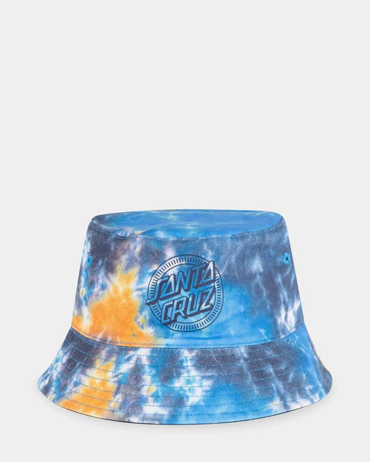 Image of Hats. Productname: santa Cruz Boys 8-16 Industrial Dot Mono Reversible Bucket Hat Blue Tie Dye - in Blue Tie Dye colour by brand - santa Cruz