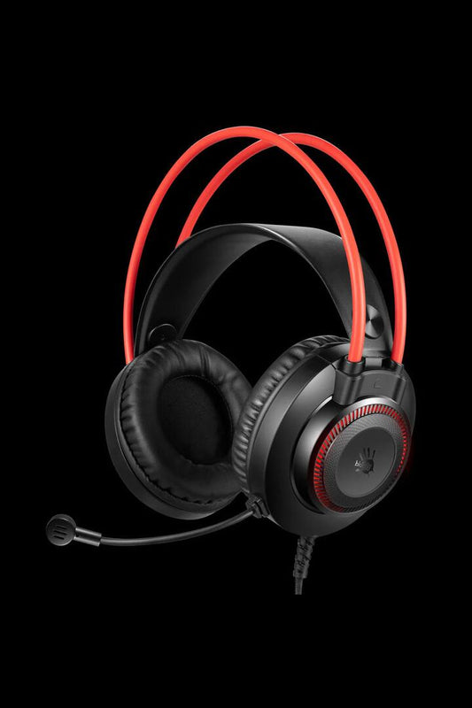 Image of Electronics Accessories. Productname: G200S Neon USB Headphone in Black Red colour by brand - BLOODY