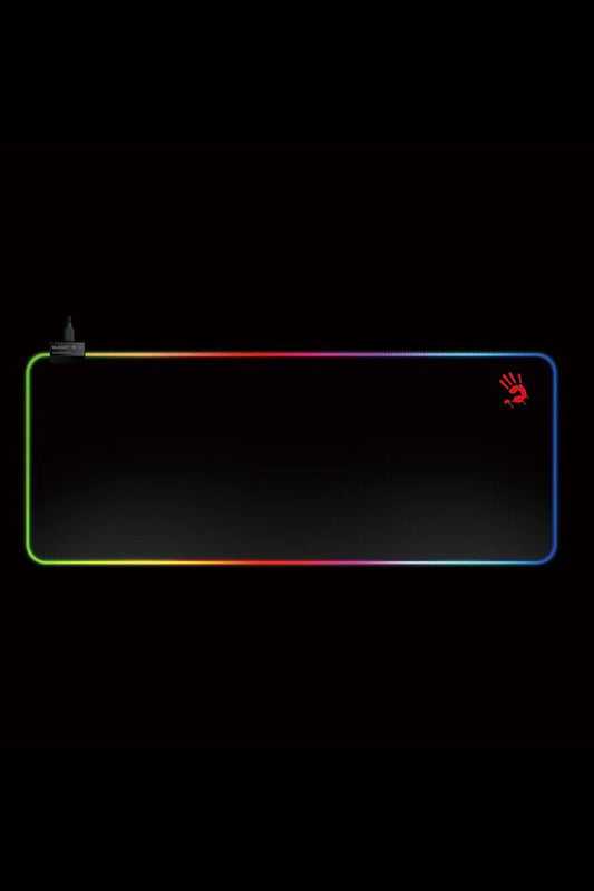 Image of Computer Accessories. Productname: Bloody MP-75N Black Extended RGB Lighting Ultra-Smooth Gaming Mouse Pad in Black colour by brand - BLOODY