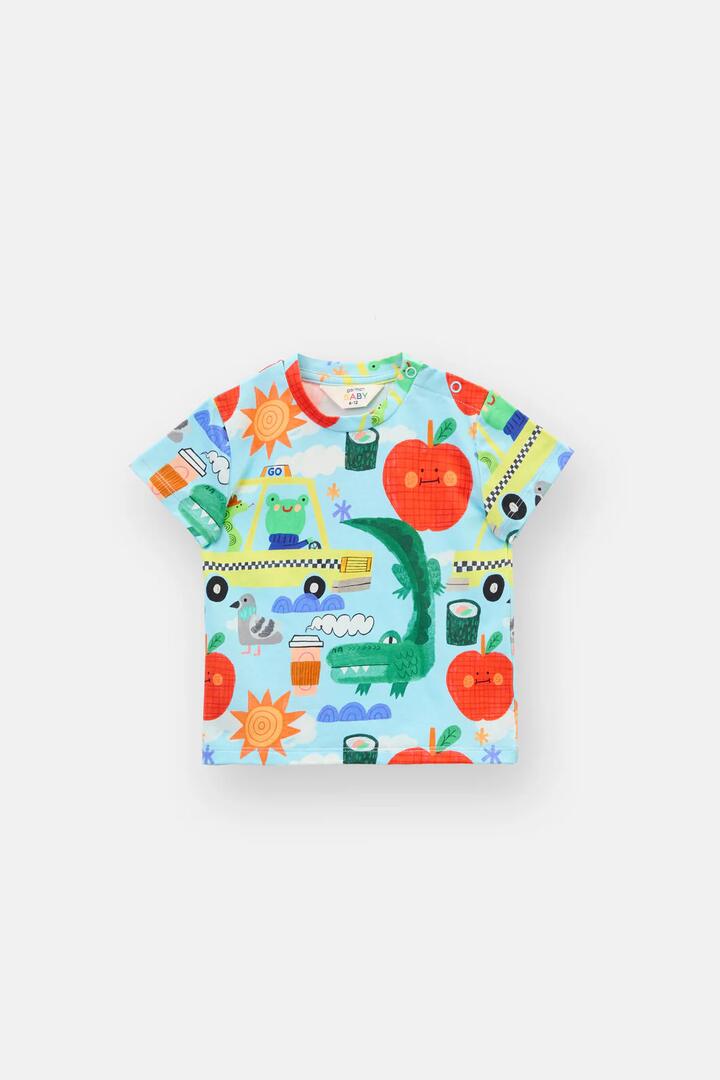 Image of T-Shirts. Product name - Taxi Baby SS Tee in Blue colour by brand - Gorman