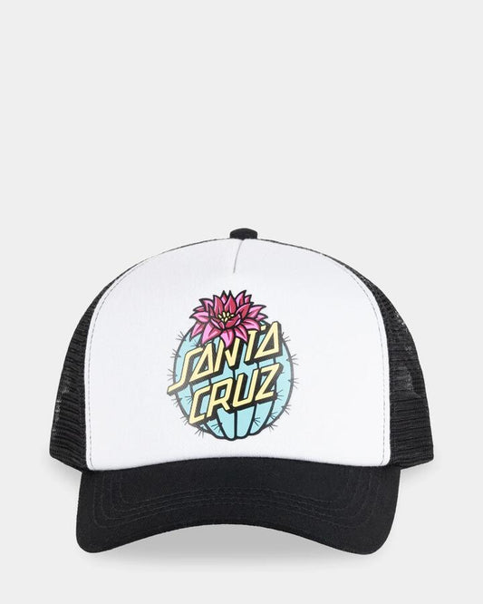 Image of Hats. Productname: santa Cruz - Cactus Dot Trucker Cap - Black - in Black colour by brand - santa Cruz