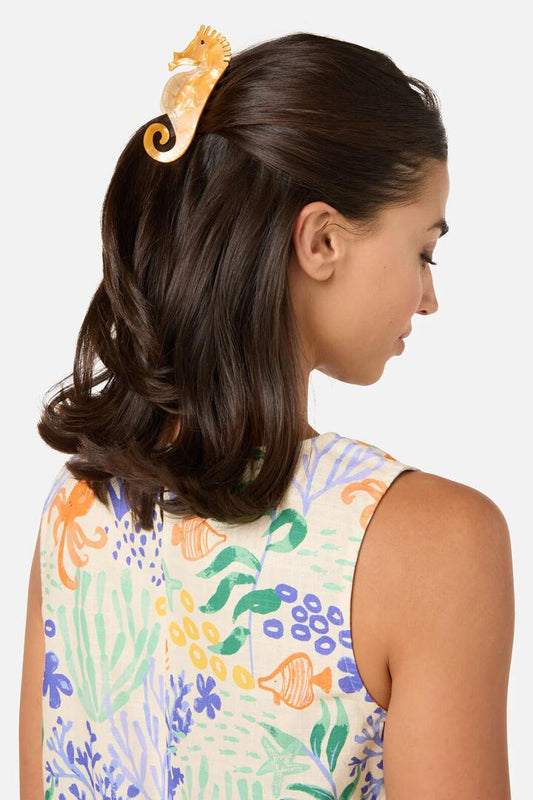 Image of Hair Accessories. Productname: Seahorse Claw Clip in Yellow colour by brand - Princess Highway