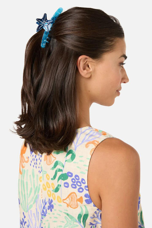 Image of Hair Accessories. Productname: Starfish Claw Clip in Blue colour by brand - Princess Highway