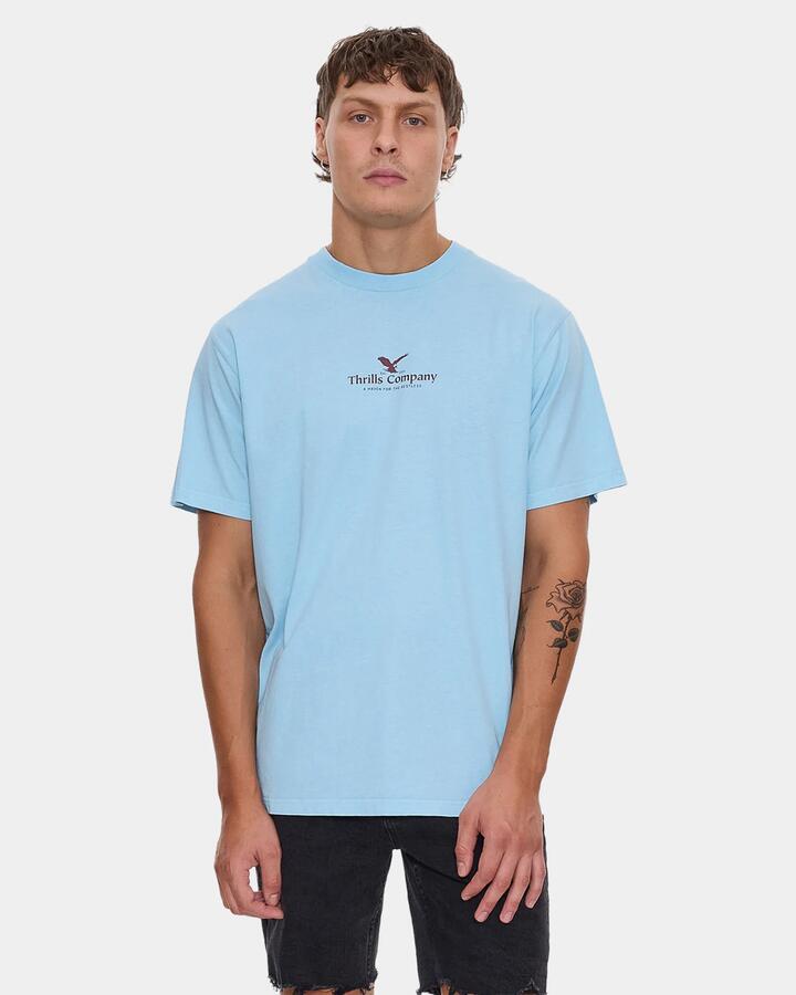 Image of T-Shirts. Product name - Thrills Mens A Heaven For The Restless T-Shirt Dalis Blue in Dalis Blue colour by brand - Thrills