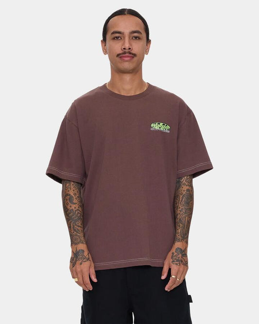 Image of T-Shirts. Product name - Worship Mens Funku T-Shirt Dark Choc in Dark Choc colour by brand - Worship