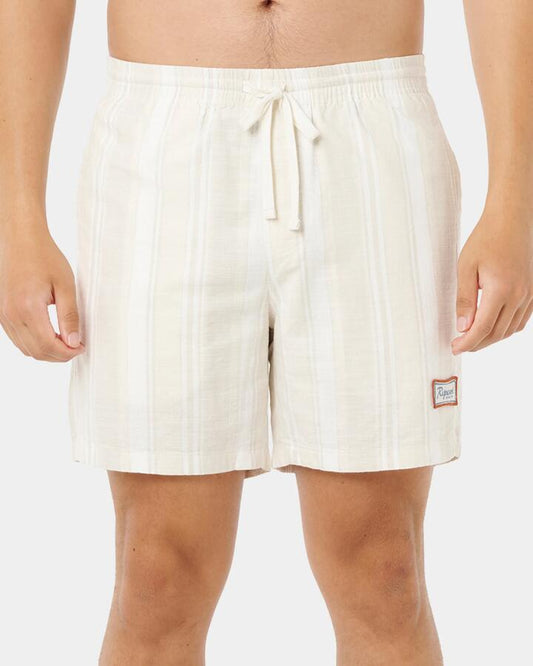 Image of Accessories. Productname: rip Curl - Mens Mod Cali Stripe Volley 17" Walkshorts - Bone - in Bone colour by brand - rip Curl