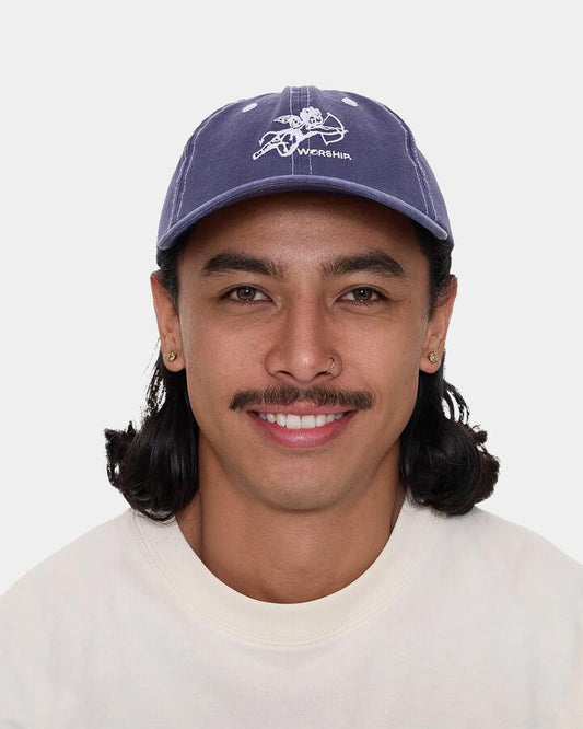 Image of Hats. Productname: worship - Mens Cherub Cap - Blue Depths - in Blue Depths colour by brand - worship