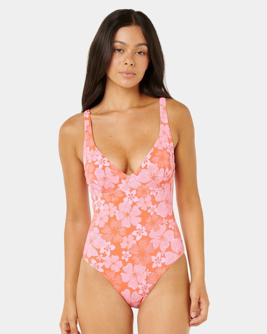 Image of Accessories. Product name - Rip Curl Womens Aloha State D-Dd One Piece Orange in Orange colour by brand - Rip Curl