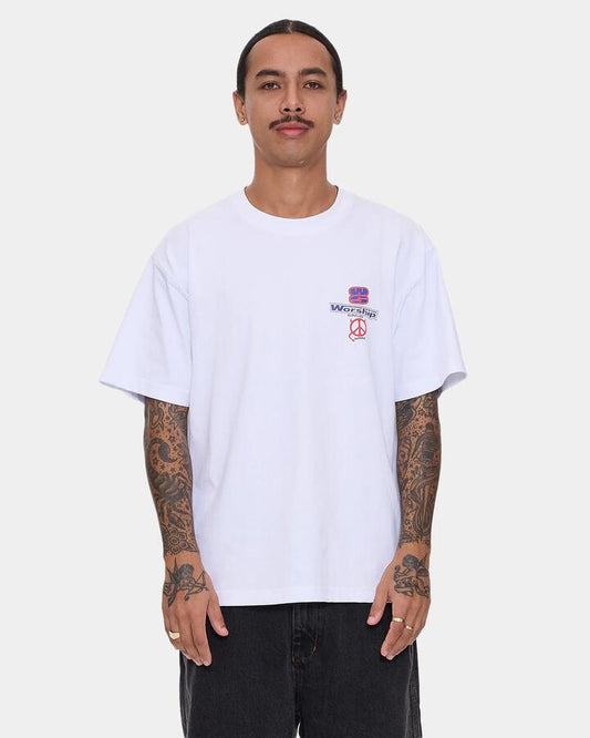 Image of T-Shirts. Product name - Worship Mens Low Goes T-Shirt White in White colour by brand - Worship