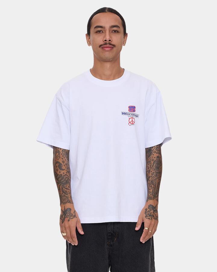 Image of T-Shirts. Product name - Worship Mens Low Goes T-Shirt White in White colour by brand - Worship