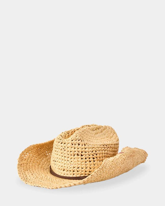 Image of Hats. Product name - Rip Curl Womens Crushable Cowgirl Straw Hat Natural in Natural colour by brand - Rip Curl