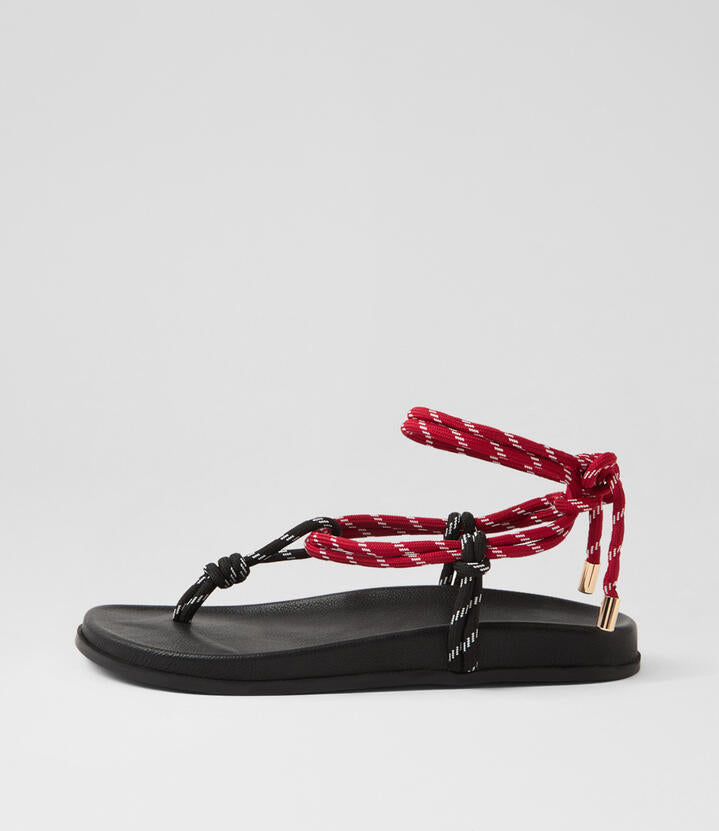 Image of Sandals. Productname: Hampa Black Bordeaux Multi Sandals in Black-Bordeaux colour by brand - MOLLINI