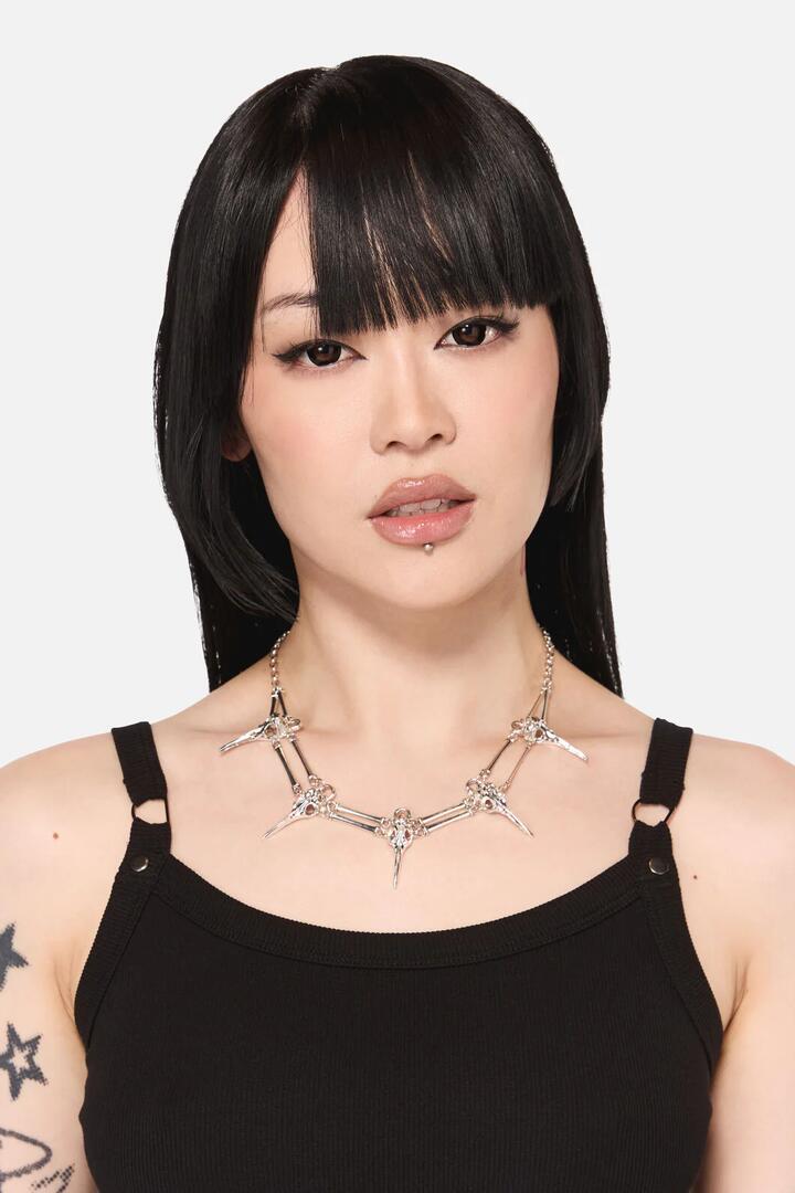 Image of Necklaces. Productname: Animal Skull Necklace in Silver colour by brand - Black Friday