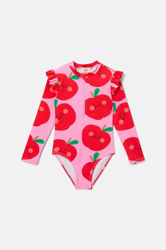 Image of Swimwear. Productname: Apple Kids Swim Suit in Pink colour by brand - Gorman